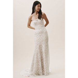 BHLDN Wtoo by Watters Felton Wedding Gown Size 14 Lace Boho